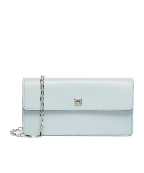 Max Mara Leather Phone Pouch In Blue