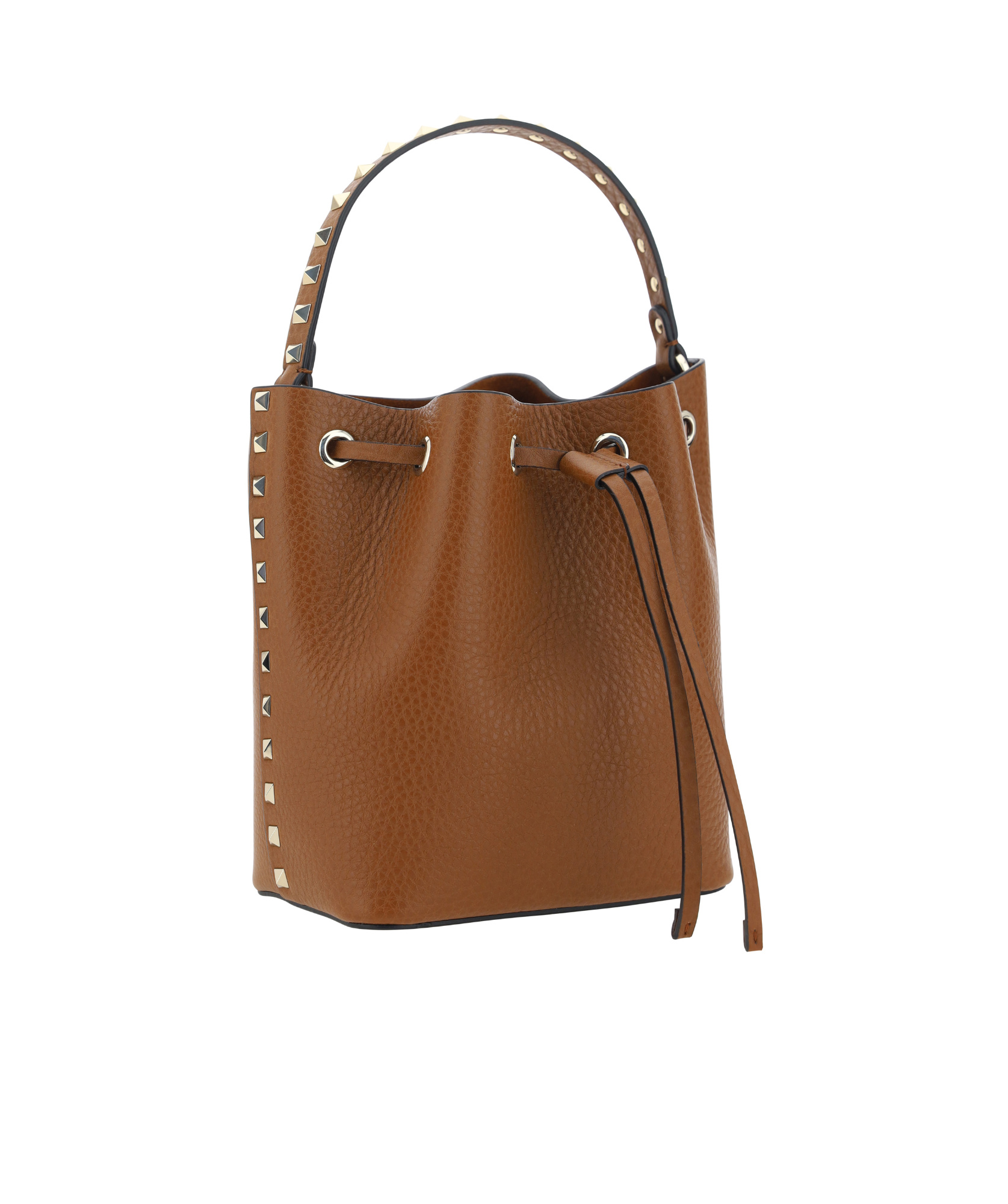 Valentino Rockstud Shoulder Bag In Brown