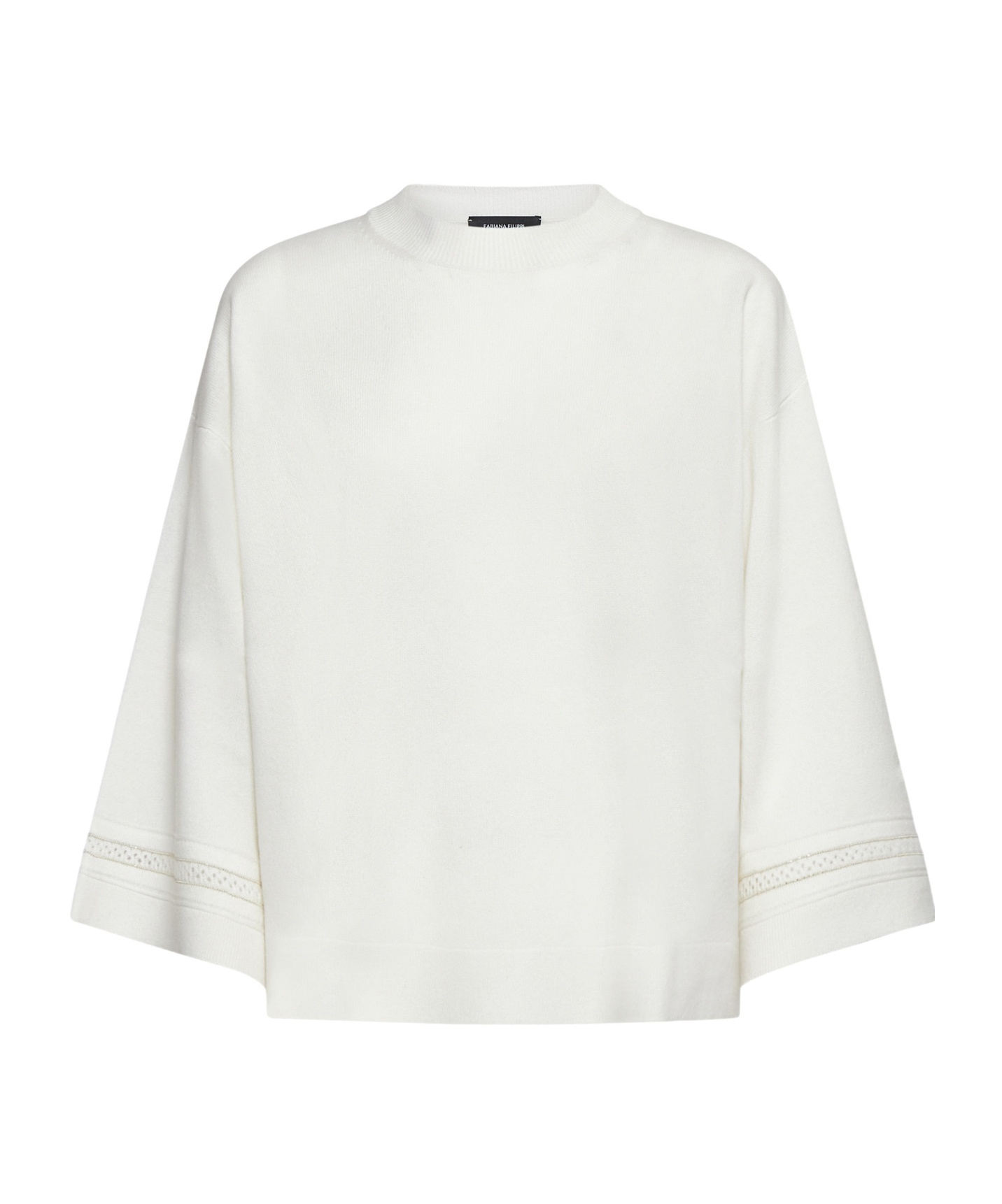 Fabiana Filippi Crewneck Plain Long-sleeved Top In White