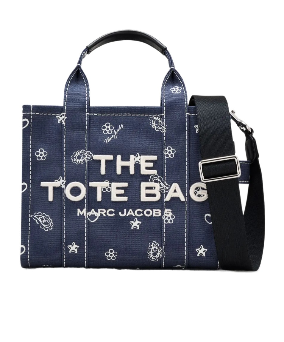 Marc Jacobs The Bandana Canvas Small Tote Bag In Blue