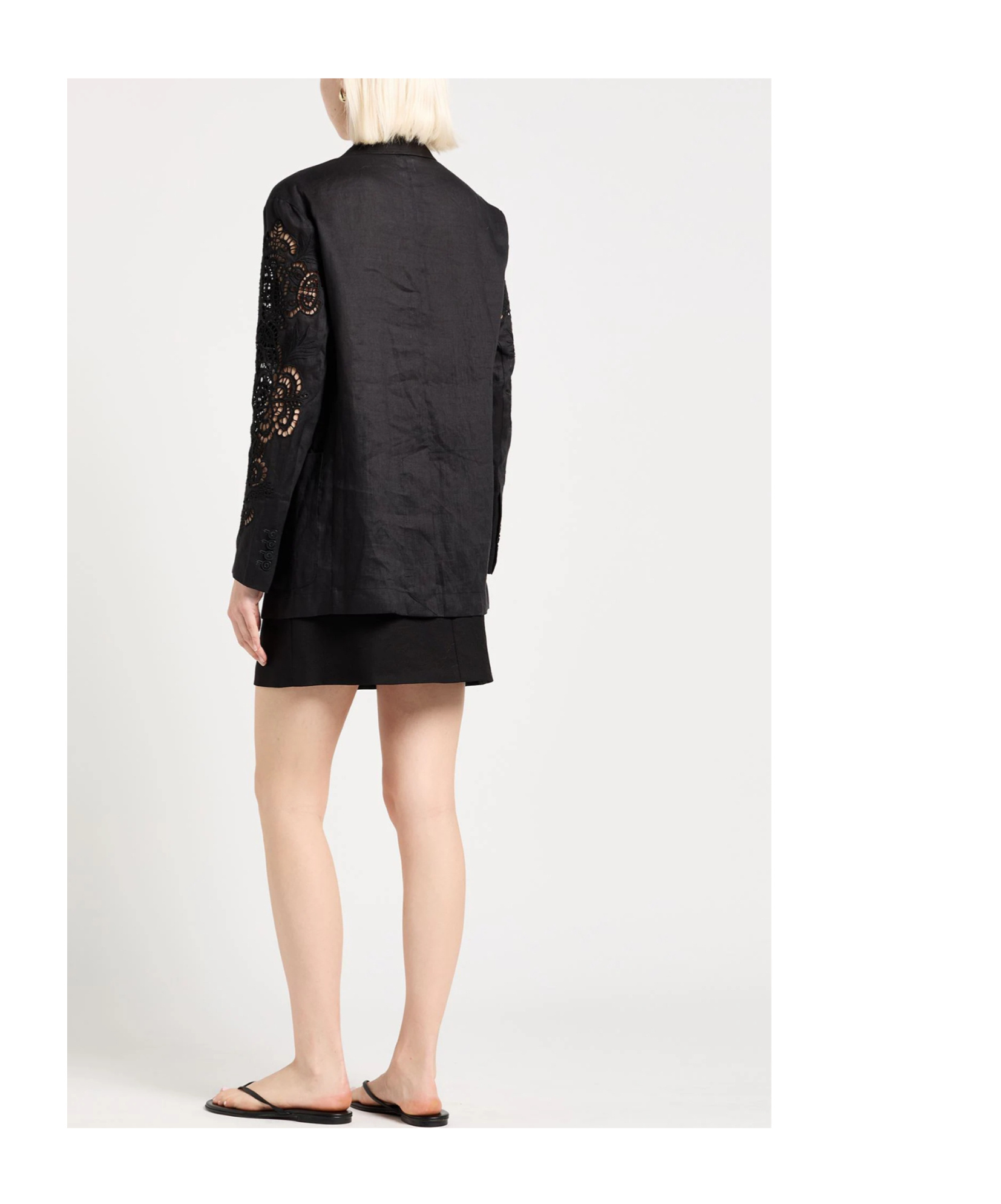 Max Mara Linen Blazer In Black
