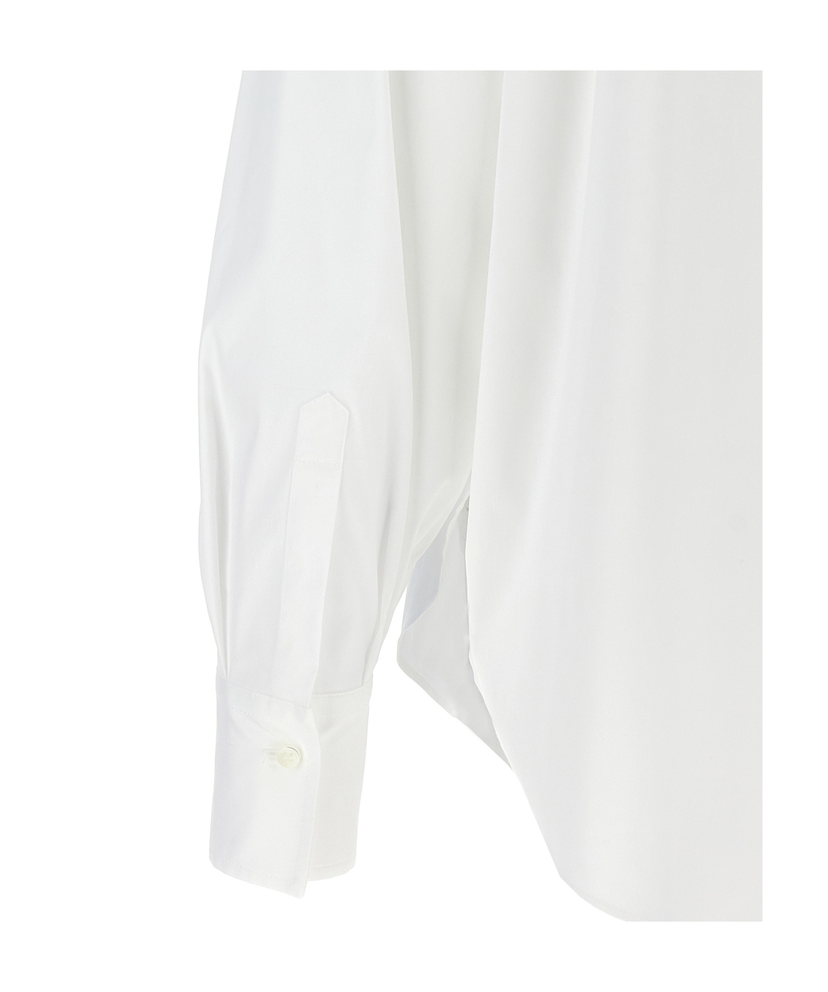 Brunello Cucinelli Neck Shirt With Sleeves And Pleated Back In White