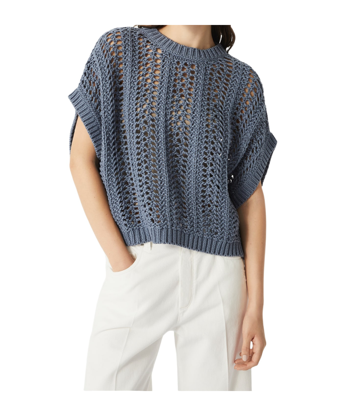 Brunello Cucinelli Open-knit Top In Multicolor