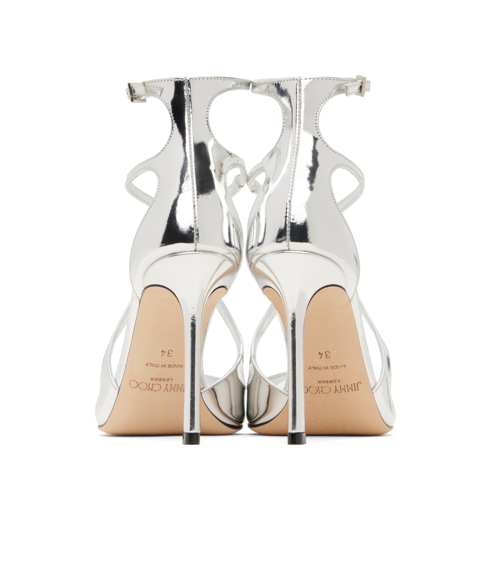Jimmy Choo Lvr Exclusive 95mm Azia Leather Sandals In Silver