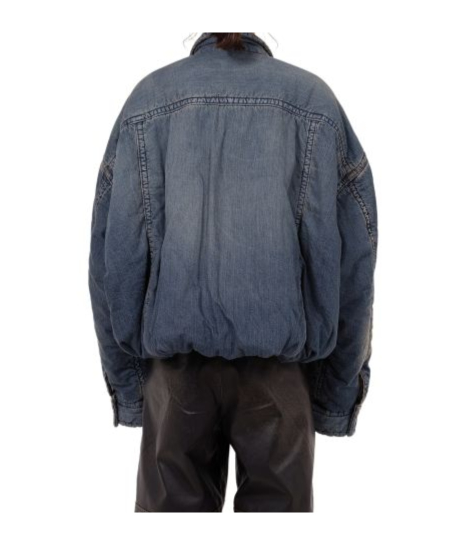 Miharayasuhiro Rolled-up Hem Down Denim Jacket In Purple