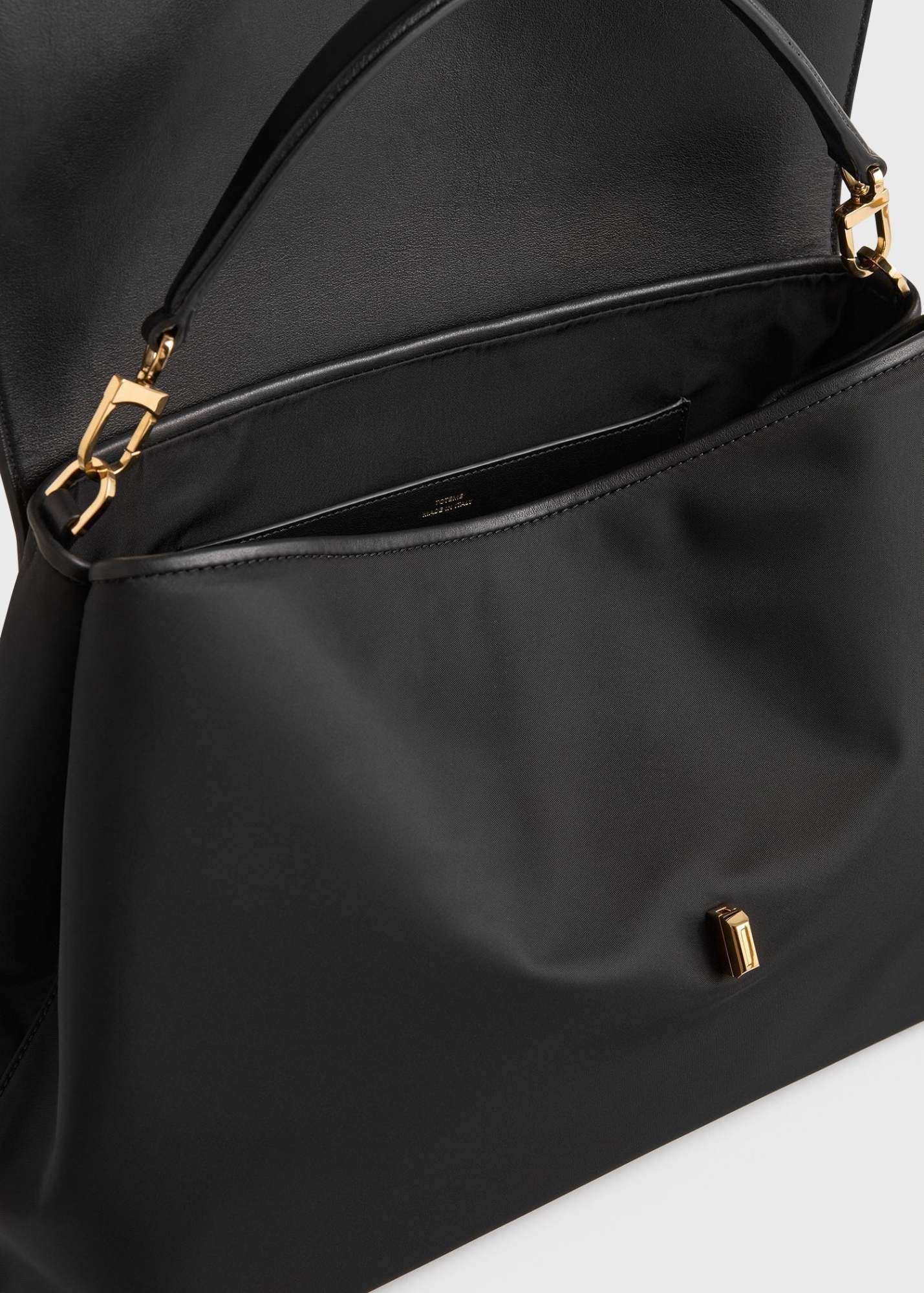 Totême T-lock Nylon Satchel In Black
