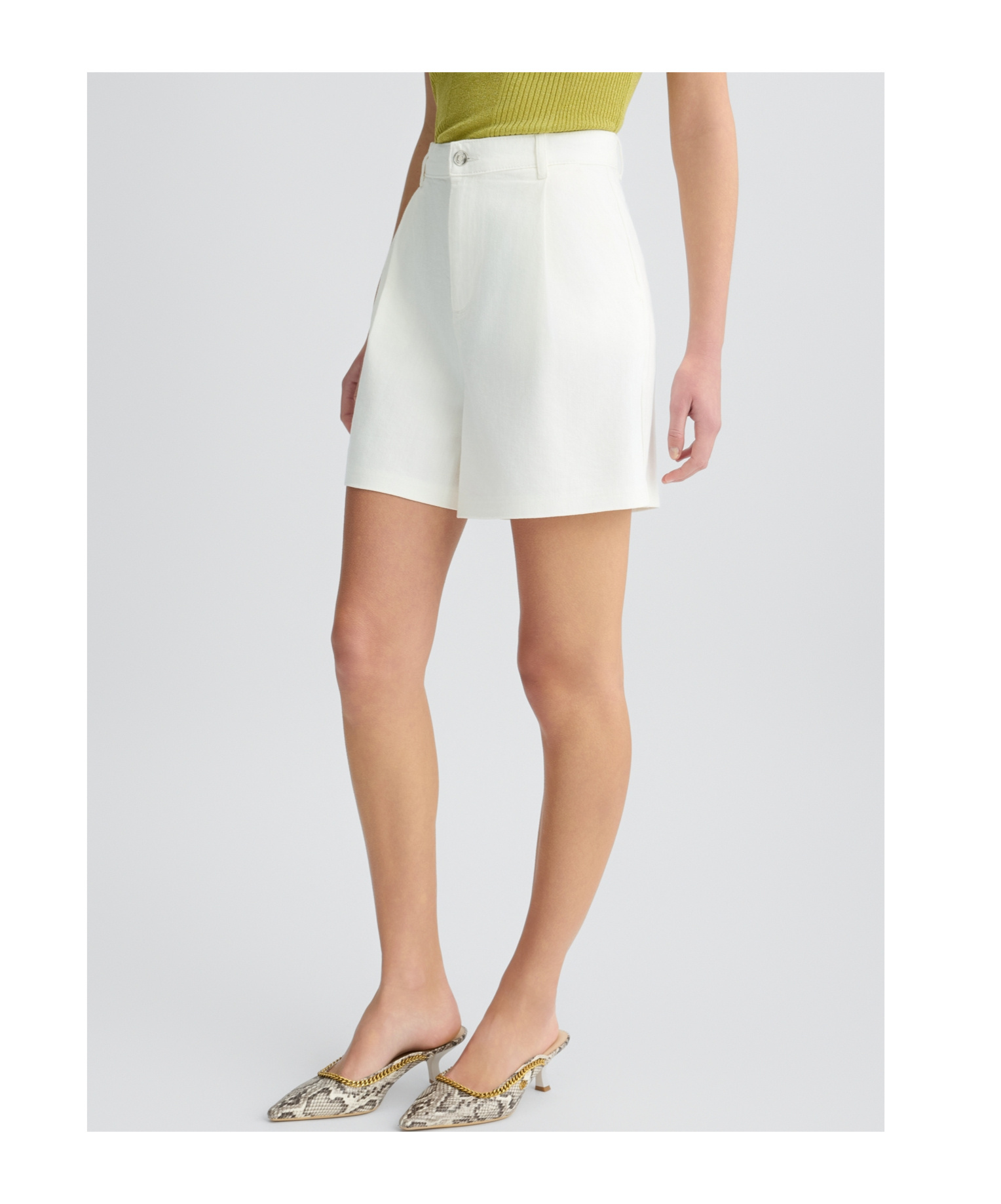 Liu •jo Cotton-blend Bermuda Shorts In White Wool