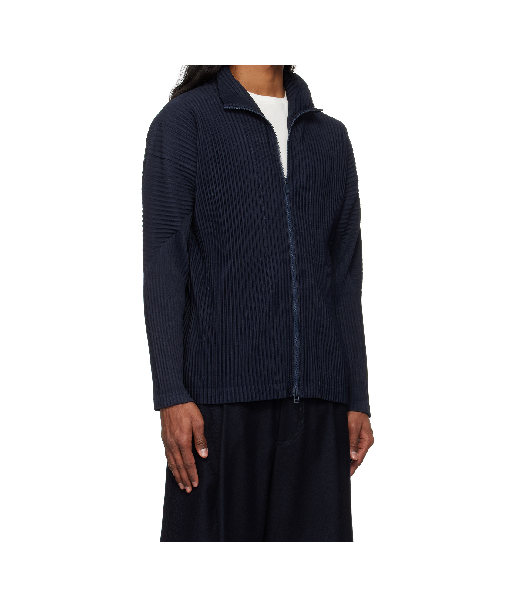 Shop Issey Miyake Pleated Shirt Jacket