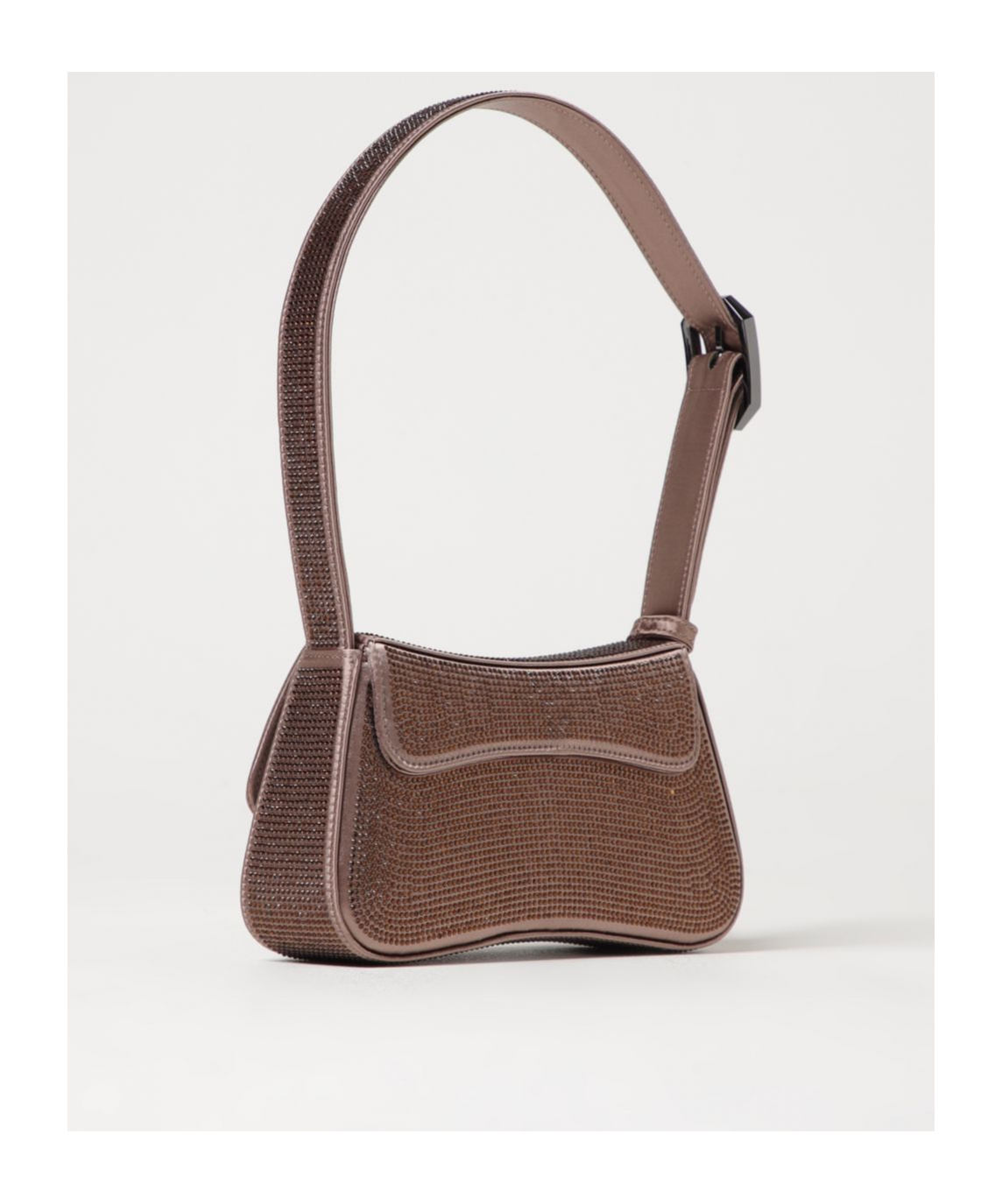 Shop Emporio Armani Rhinestone-embellished Shoulder Bag In Brown