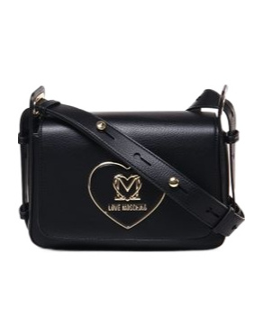 Moschino Logo-plaque Faux-leather Shoulder Bag In Black