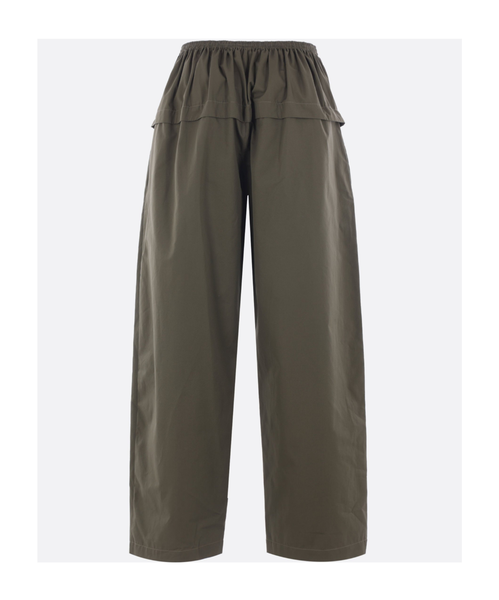Alaïa Womens Olive Peplum Wide-leg Cotton-poplin Trousers In Green