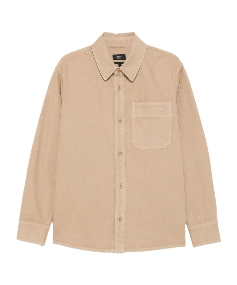 Apc Pocket Button-down Jacket In Brown