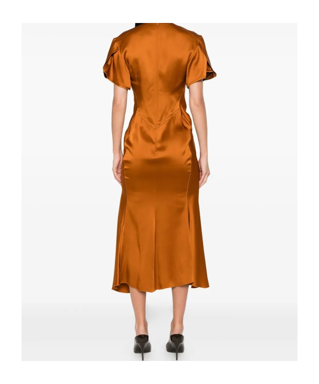 Victoria Beckham Midi Dress With V Neck And Ruched Detail In Animal Print