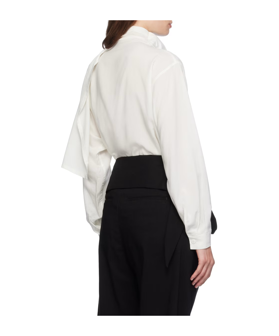 Issey Miyake Side Sewn Shirt With Slit In White