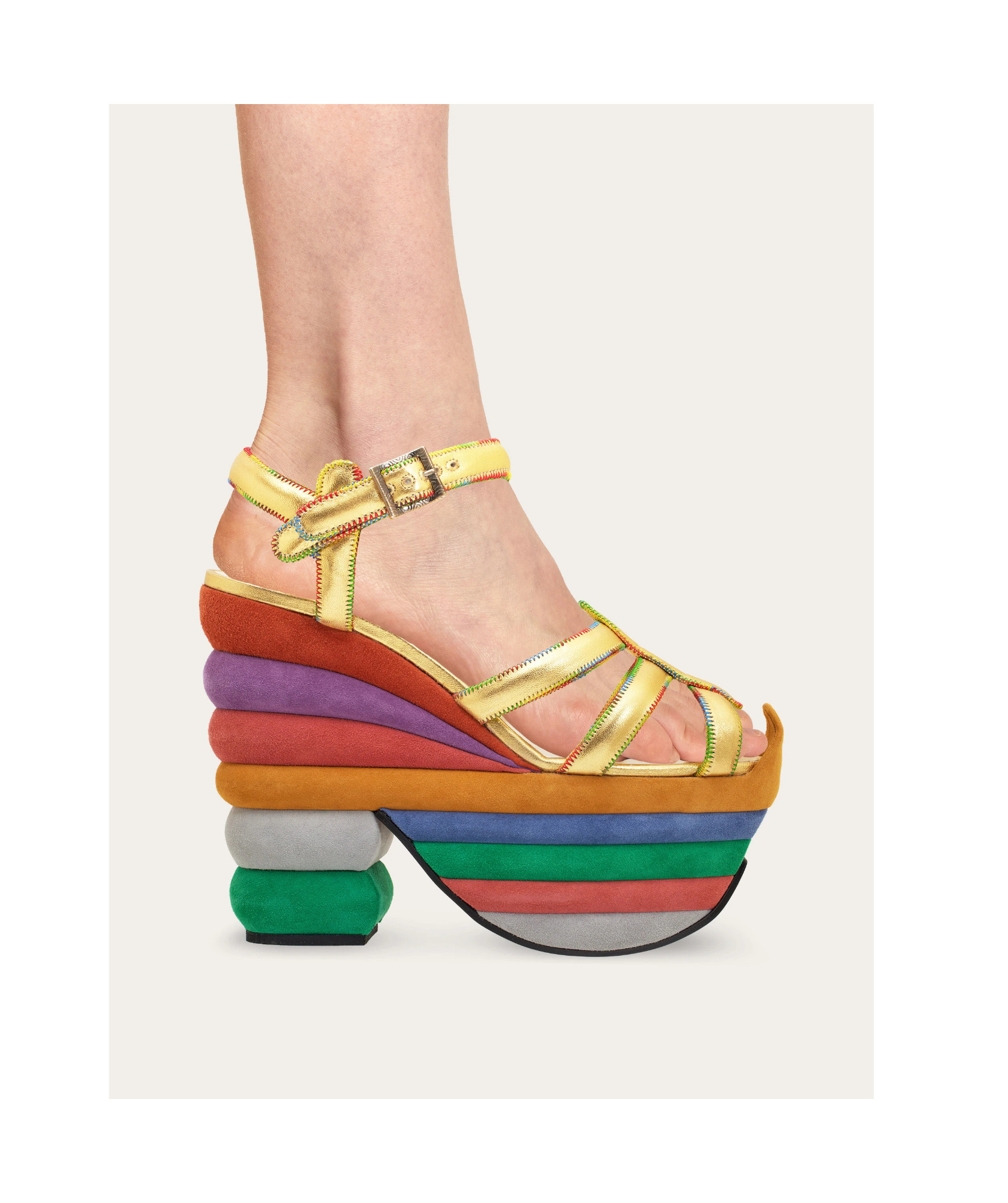 Ferragamo Rainbow Future Platform Sandals In Multi
