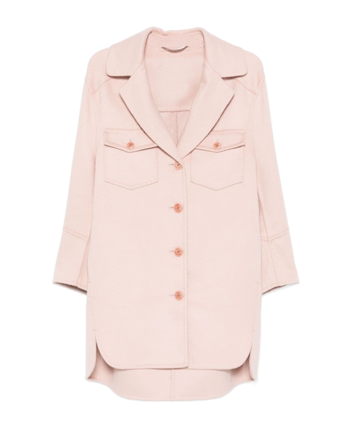 Ermanno Scervino Wool Coat In Pink