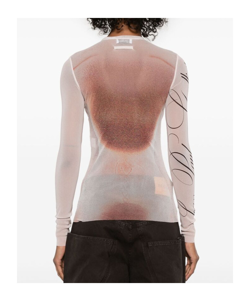 Shop Jean Paul Gaultier Silhouette-print T-shirt In Pink