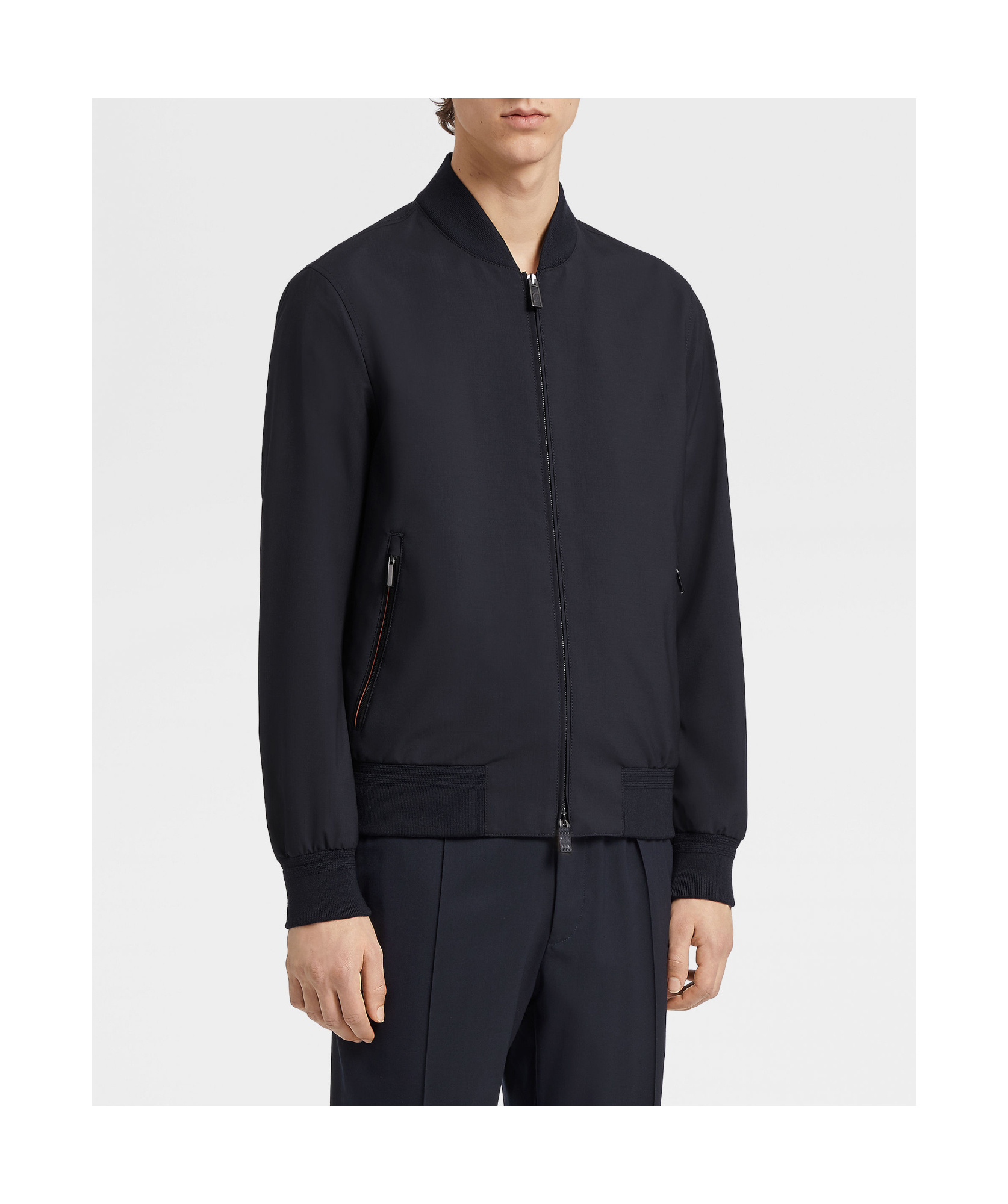 Shop Zegna Zipped Bomber Jacket In Black