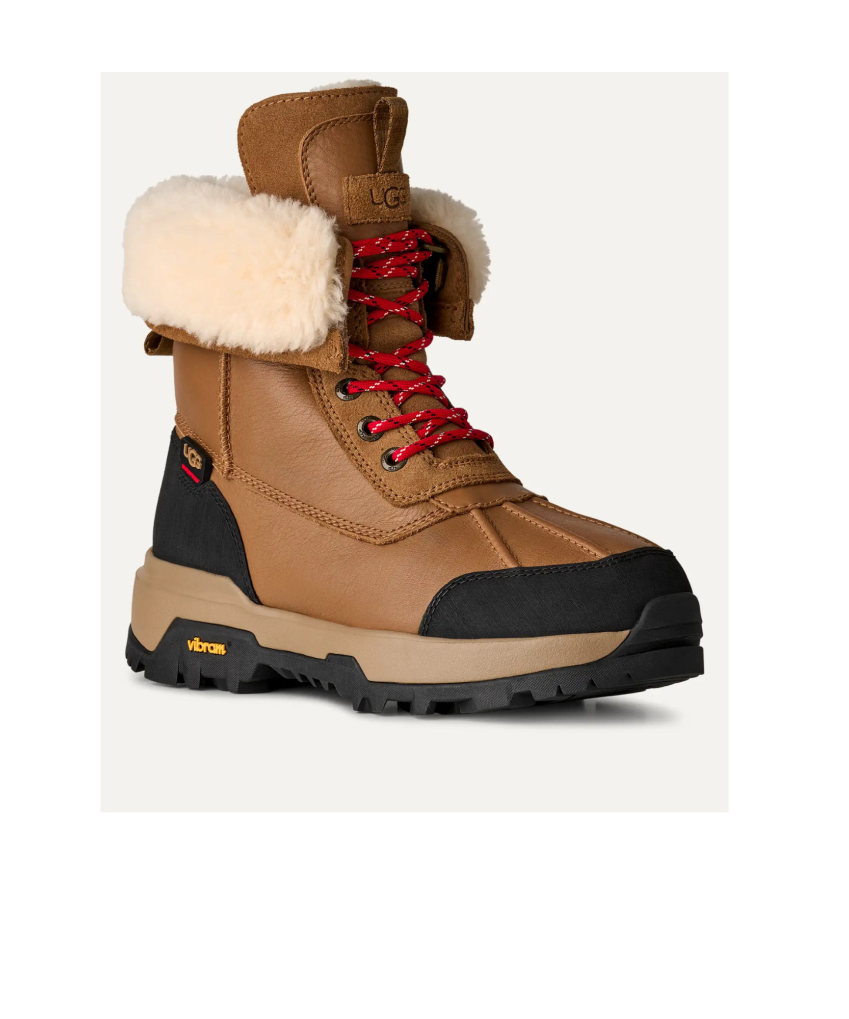 Ugg Round-toe Lace-up Boots In Burgundy