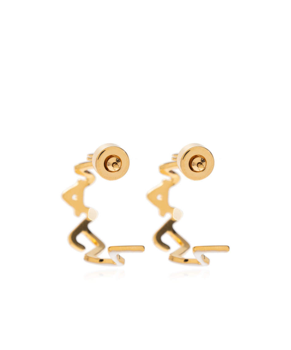 Marni Zig-zag Hoop Earrings In Neutral