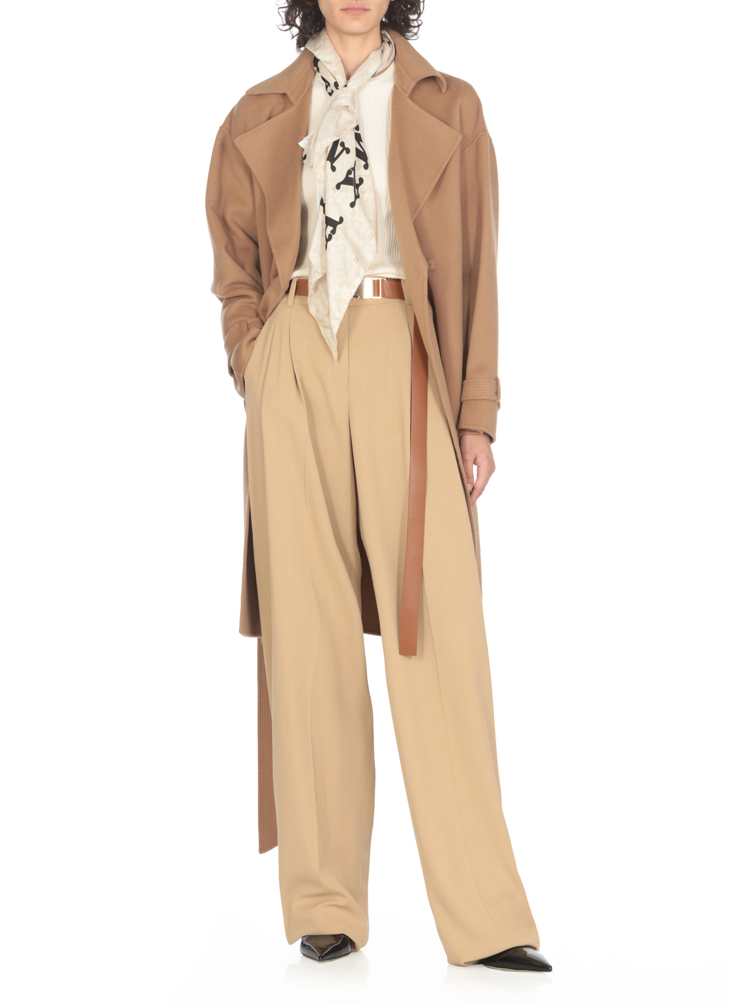 Max Mara Long-sleeved Coat In Green