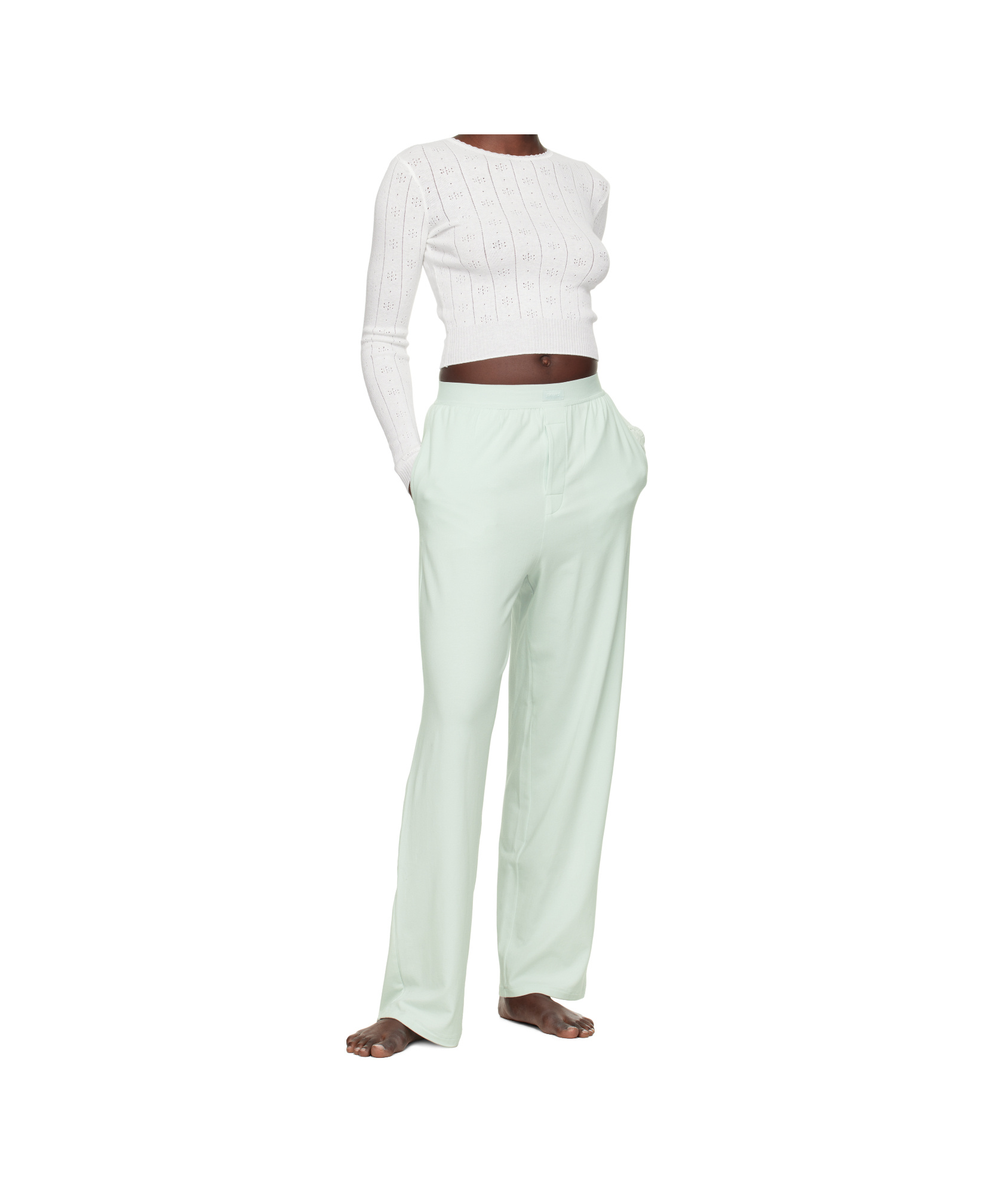 Skims Elastic Waist Sweatpants In White