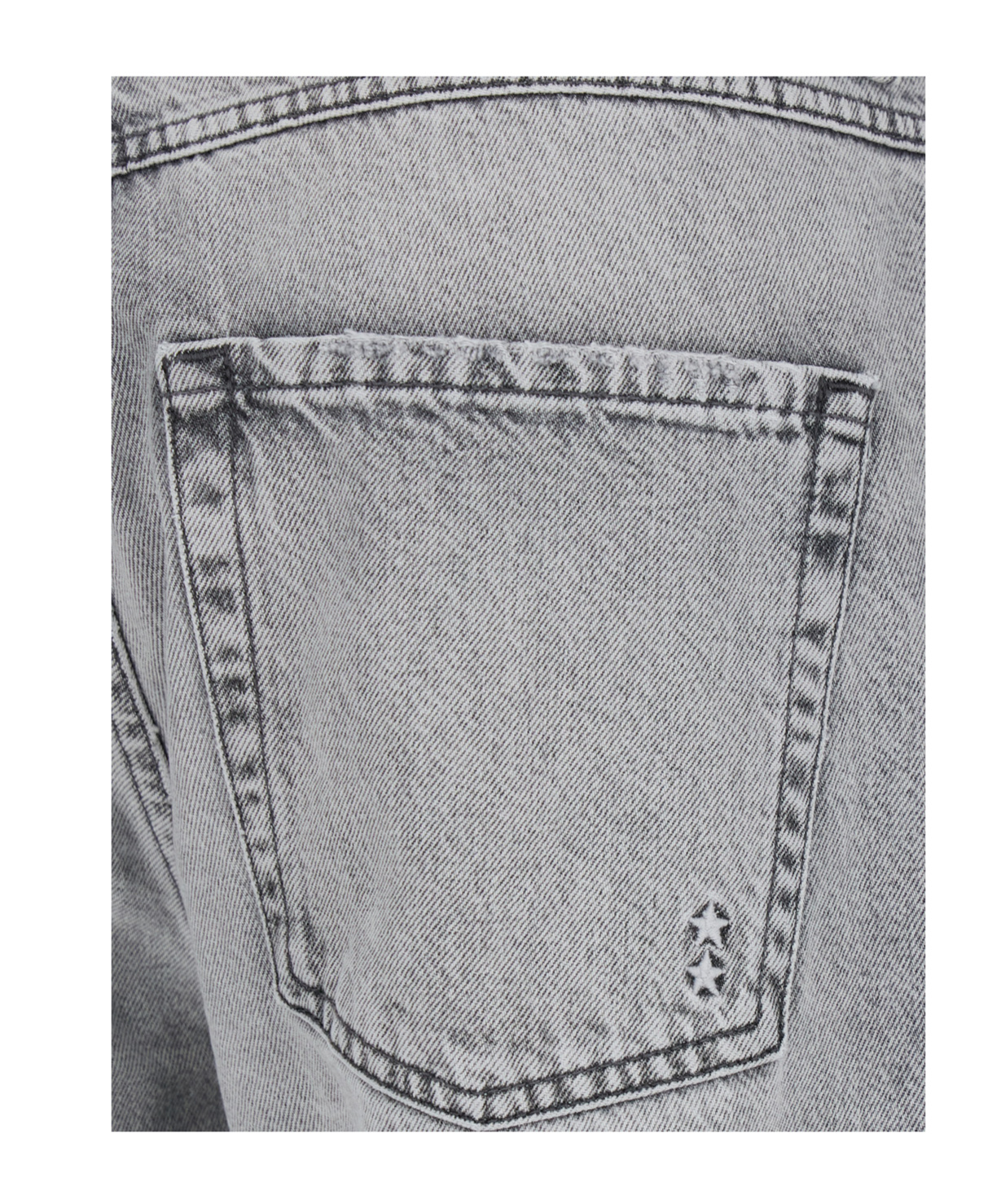 Icon Denim Bea Grey Jeans With Belt Loops And Logo Patch On The Rear In Denim Woman