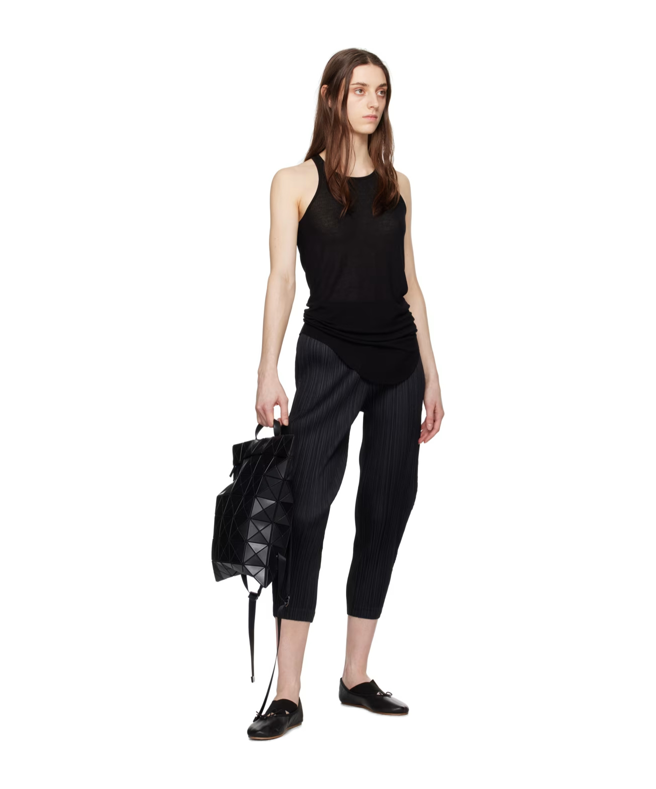 Shop Issey Miyake Elastic Waist Casual Pants In Black