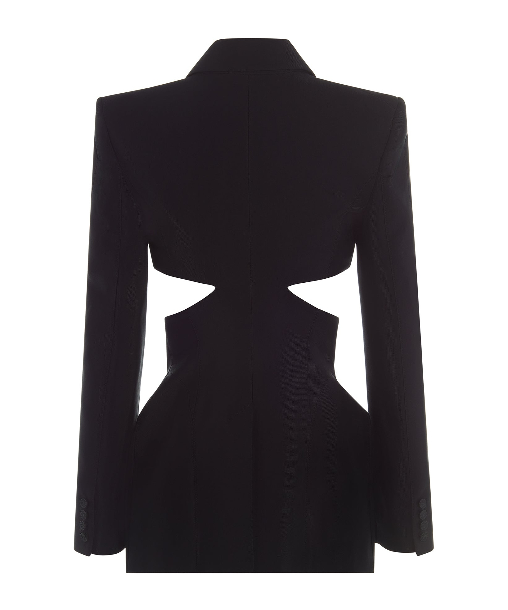 Mugler Black Cut-out Corseted Blazer In Black
