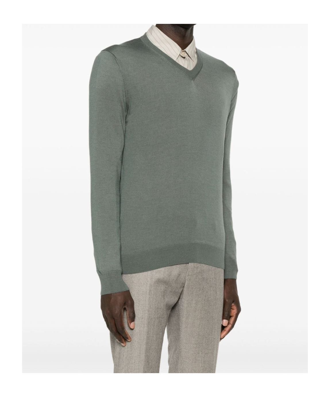 Colombo V-neck Sweater In Gray