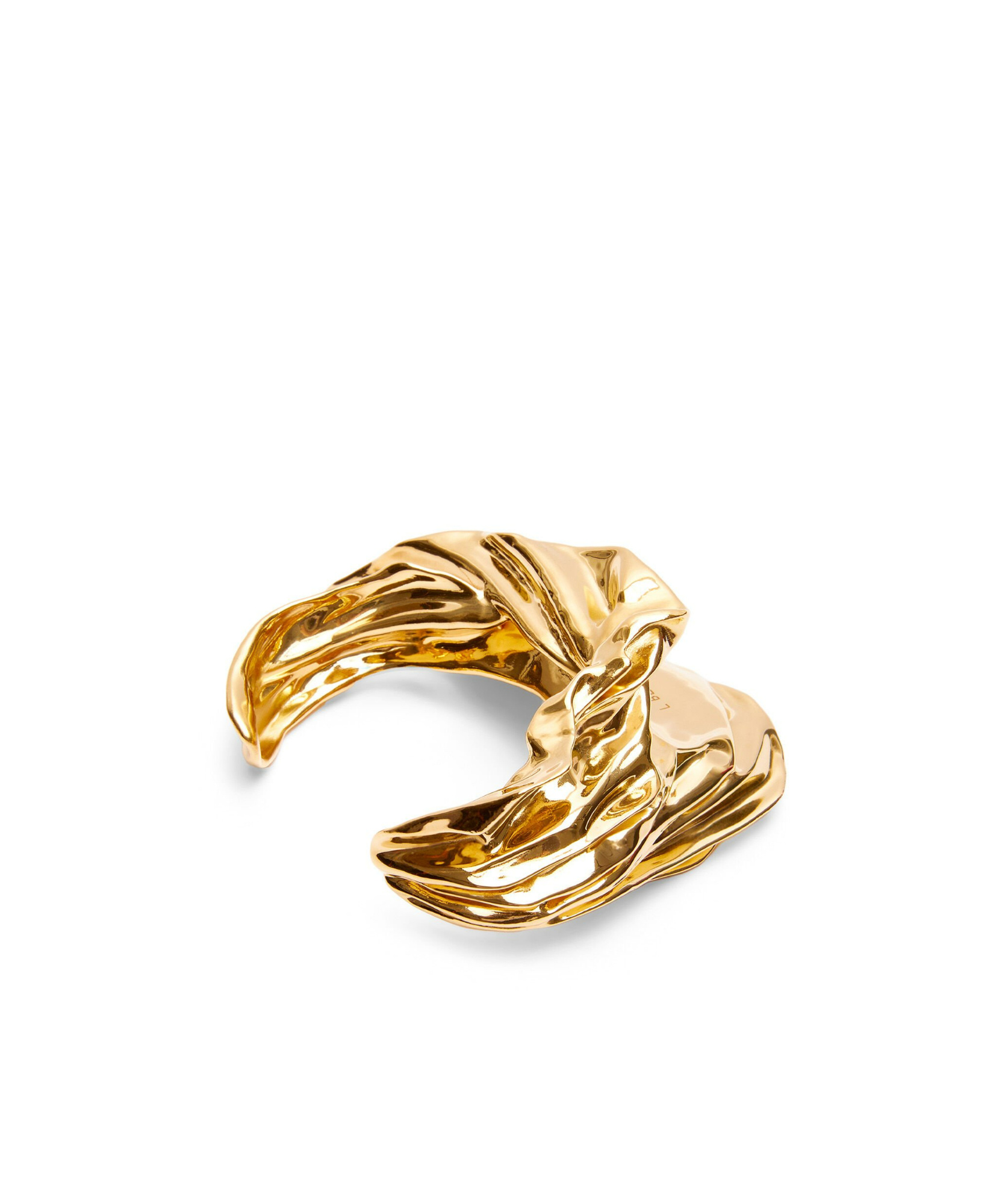 Loewe Pleated Fan Cuff In Sterling Silver In Gold