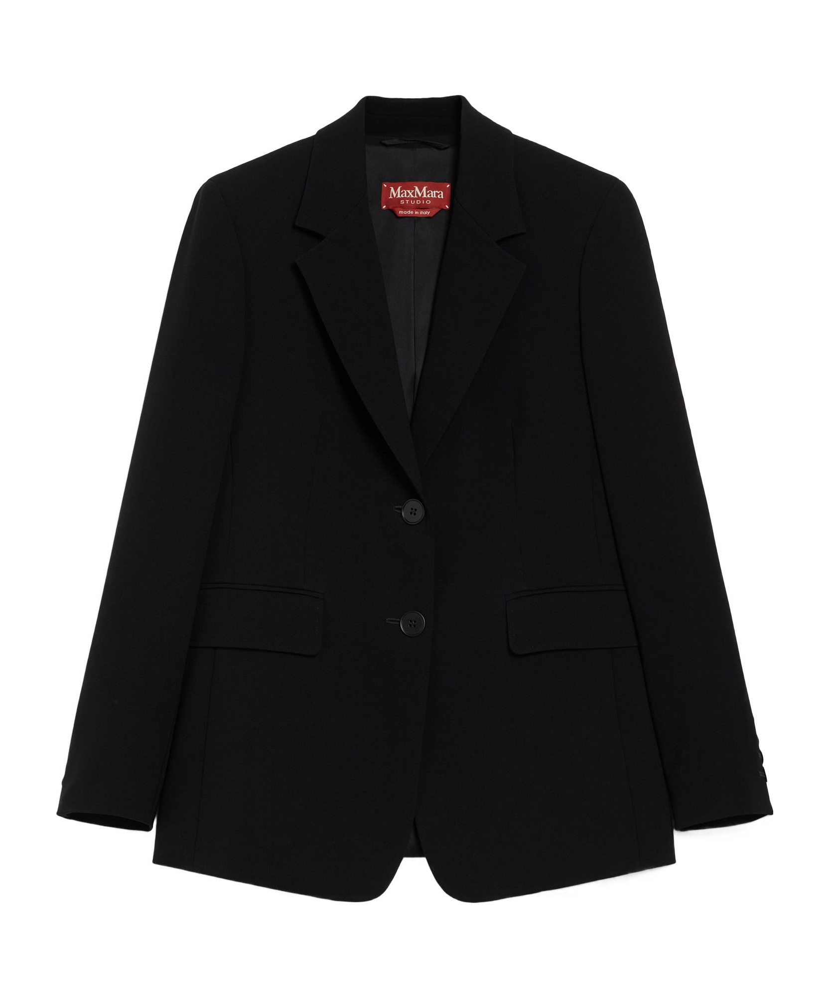Max Mara Tailored Suit Jacket Front Pockets In Black