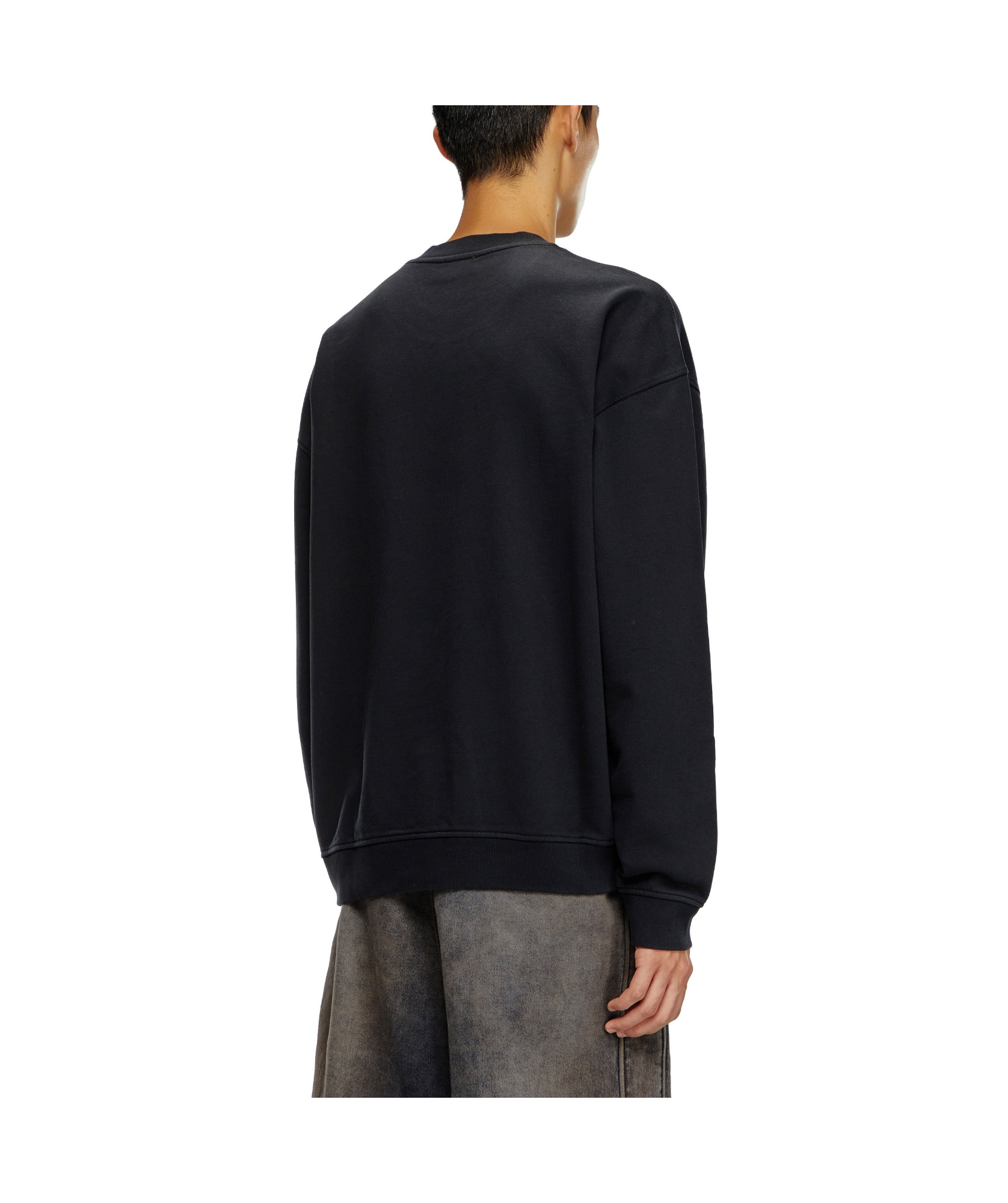 Diesel Fleece Sweatshirt With F In Black