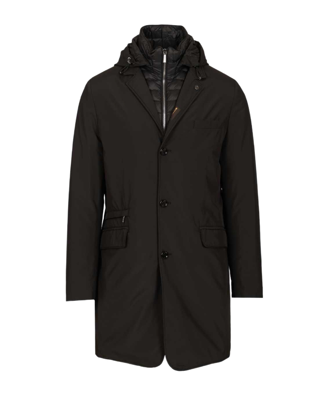 Moorer Redon-skt 1 Petto Cappuccio Microfib Jackets Black In Black