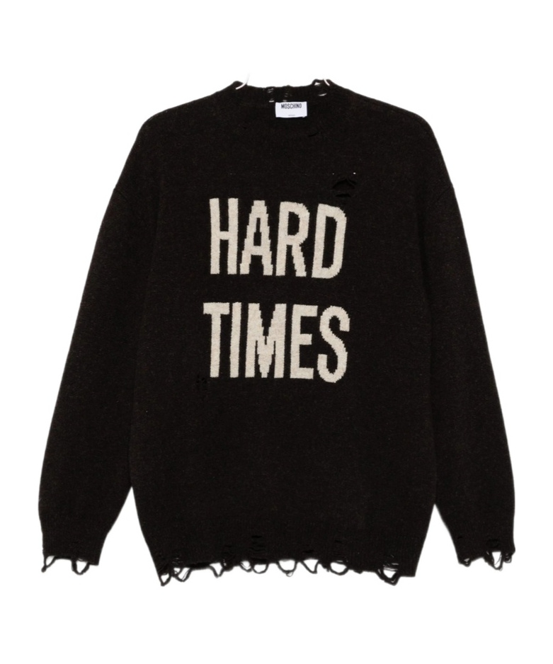 Moschino Long Sleeve Sweater In Black
