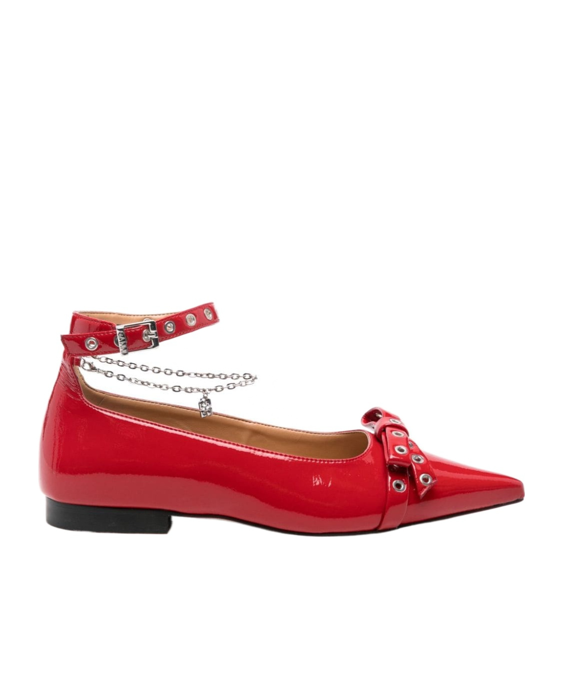 Ganni Jewel Ballerina In Red