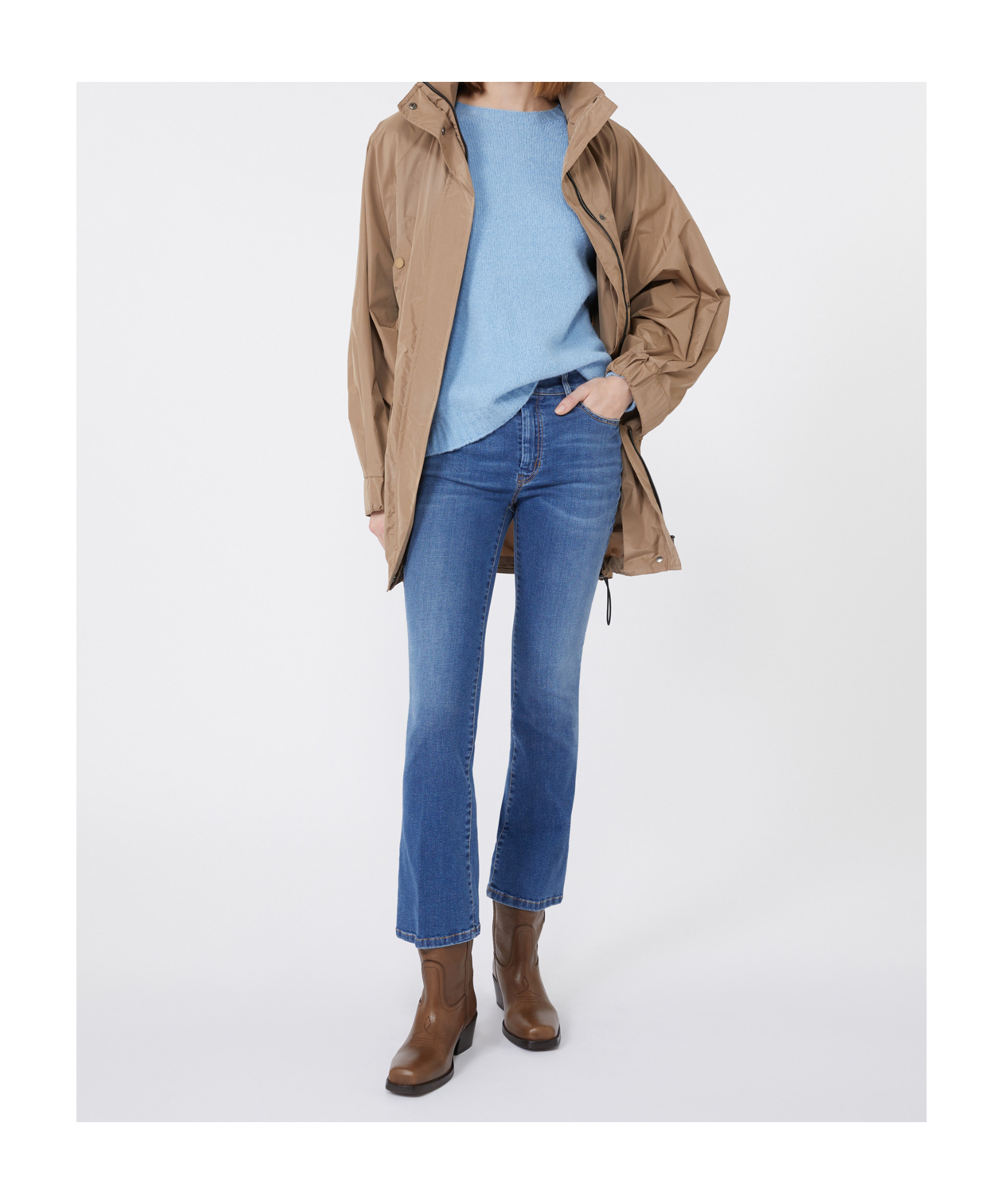 Max Mara Alpaca And Cotton Sweater In Blue