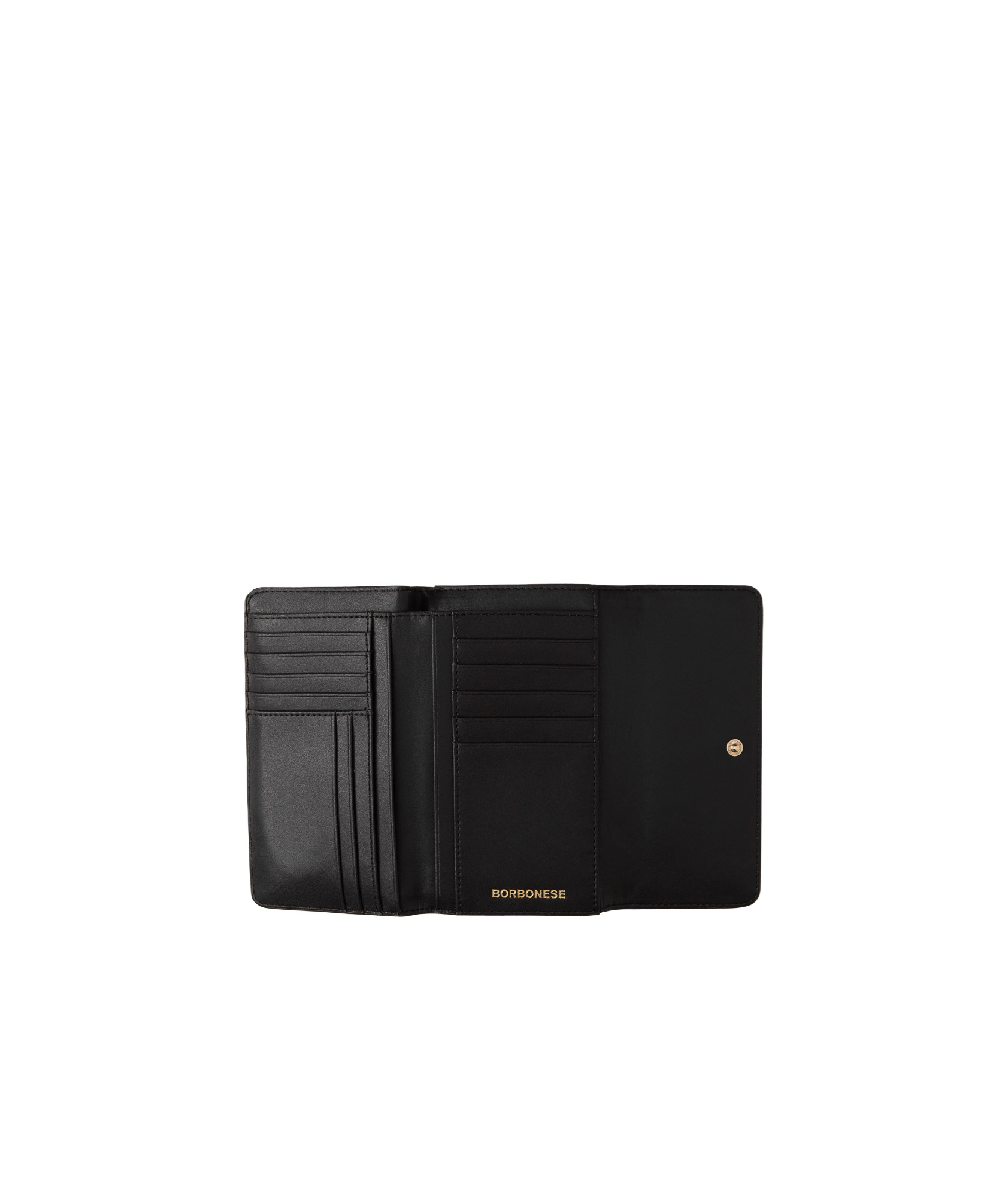 Borbonese Press Stud Fastened Medium Wallet In Black