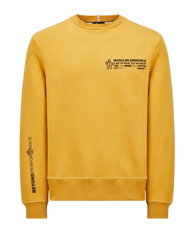 Moncler Logo Round-neck Sweater In Yellow