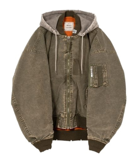 Miharayasuhiro Fliegerjacke Im Layering-look In Khaki