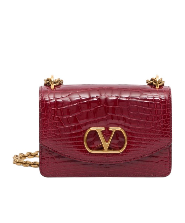 Valentino Small Vain Shoulder Bag In Scarlet