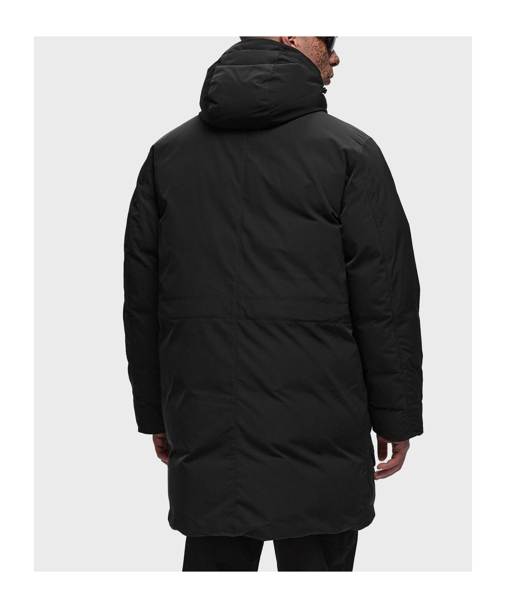 Stone Island Micro Twill Hooded Coat In Black