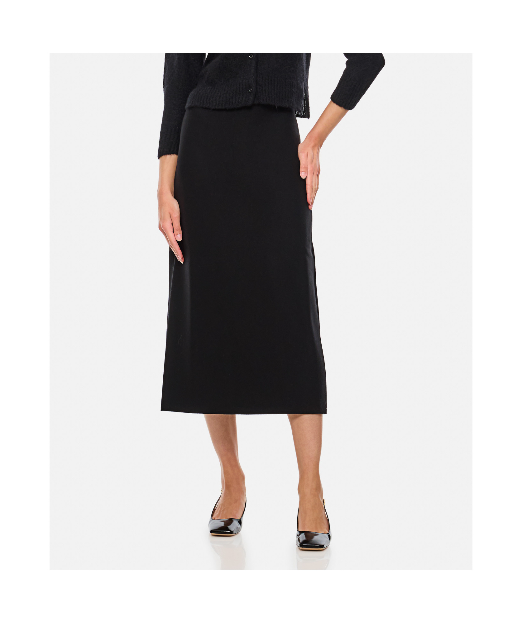 Gabriela Hearst Manuela Crepe Midi Skirt In Black