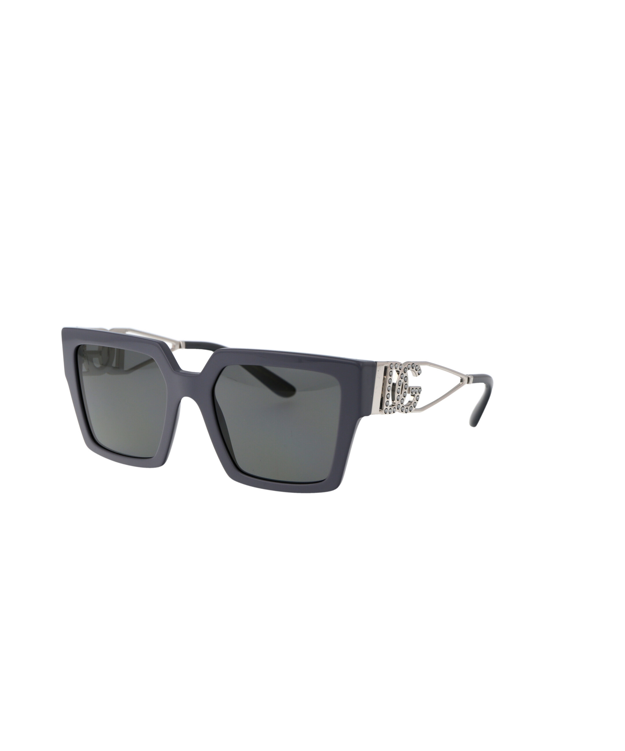 Dolce & Gabbana Crystal-embellished Square-frame Sunglasses In Black