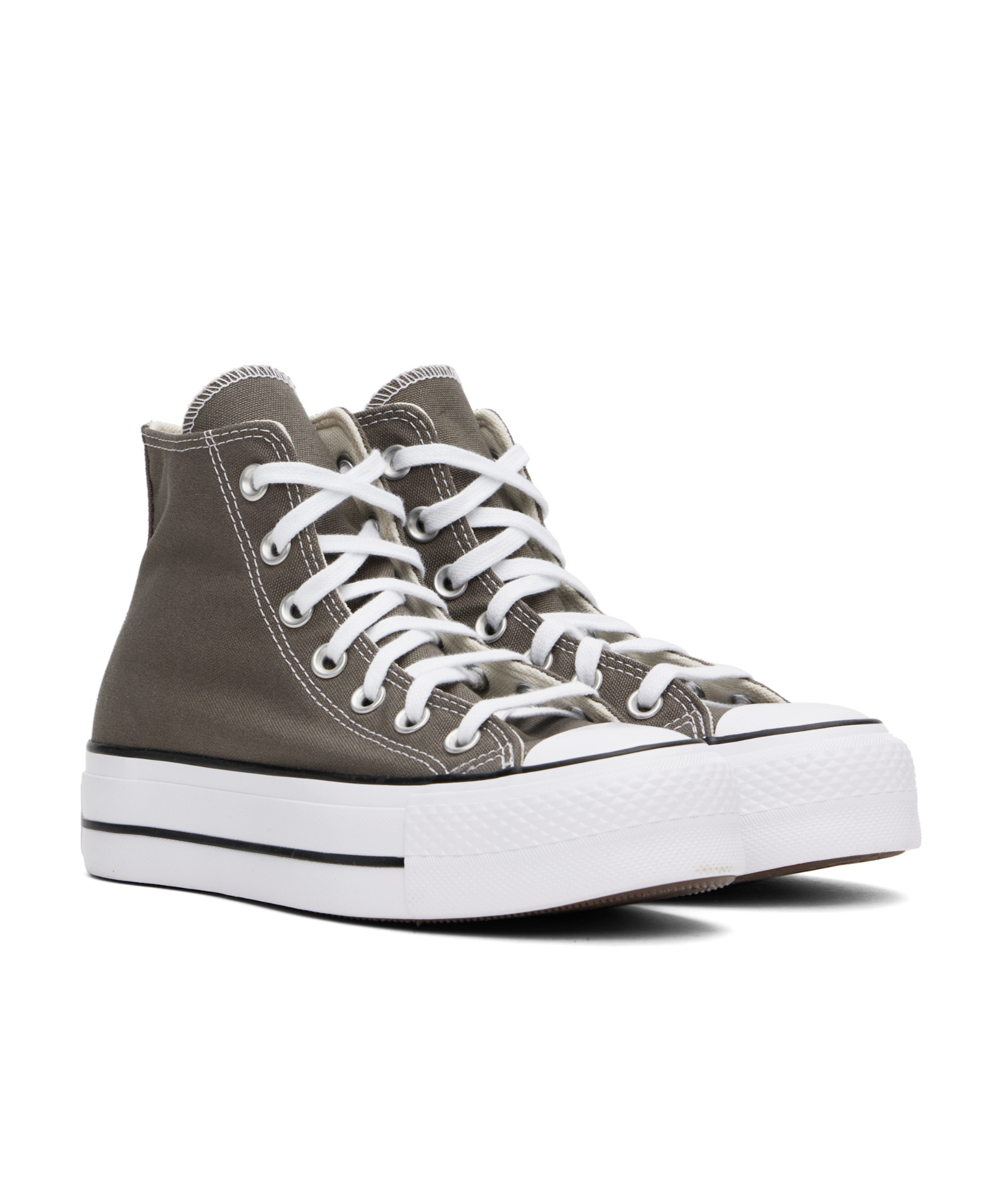 Converse Round Head Lace High-top Casual Sneakers In White