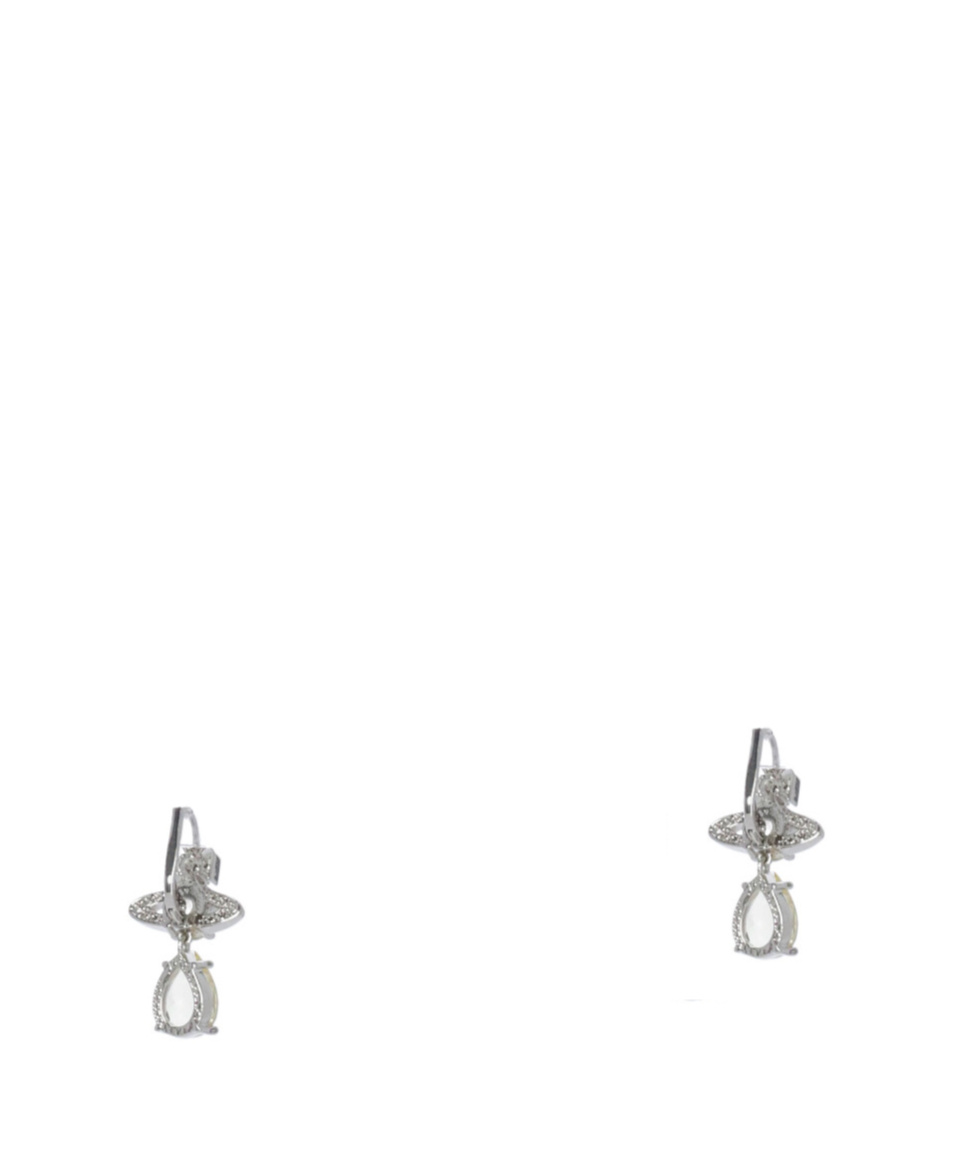 Vivienne Westwood Brass Teardrop Gemstone Drop Earrings In Metallic