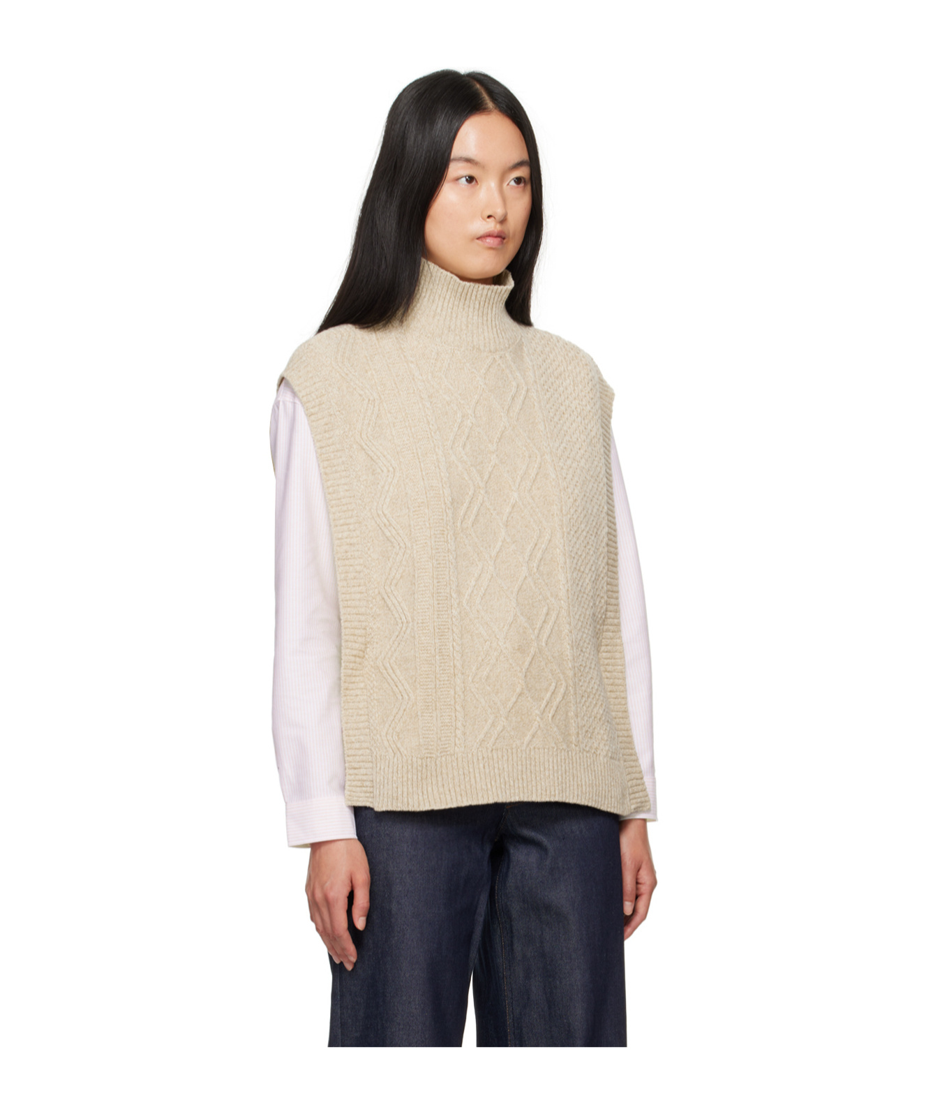 Apc Beige Cameron Vest In Nude