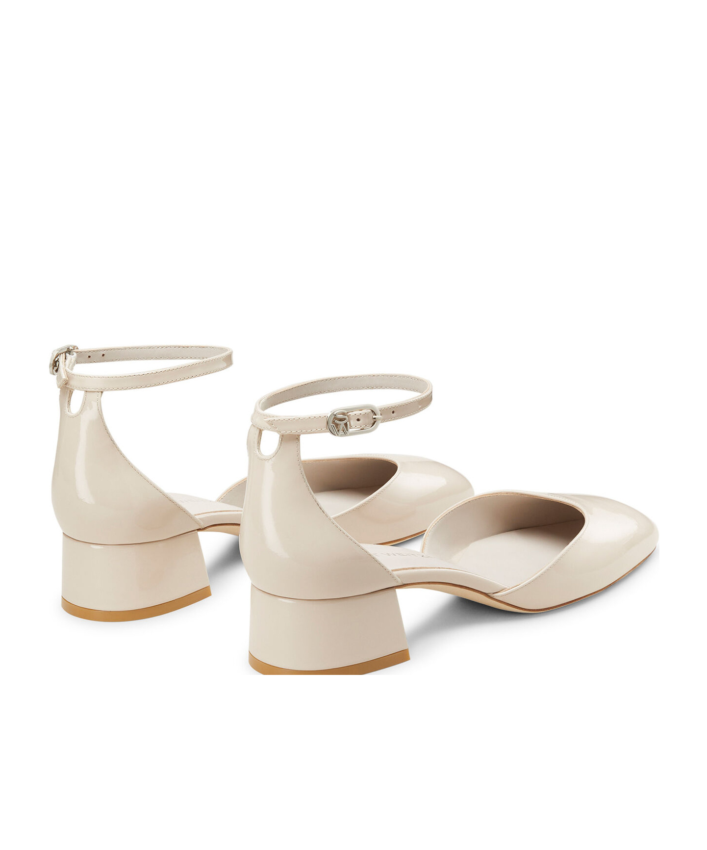 Stuart Weitzman Vivienne 35mm Patent-leather Pumps In Nude