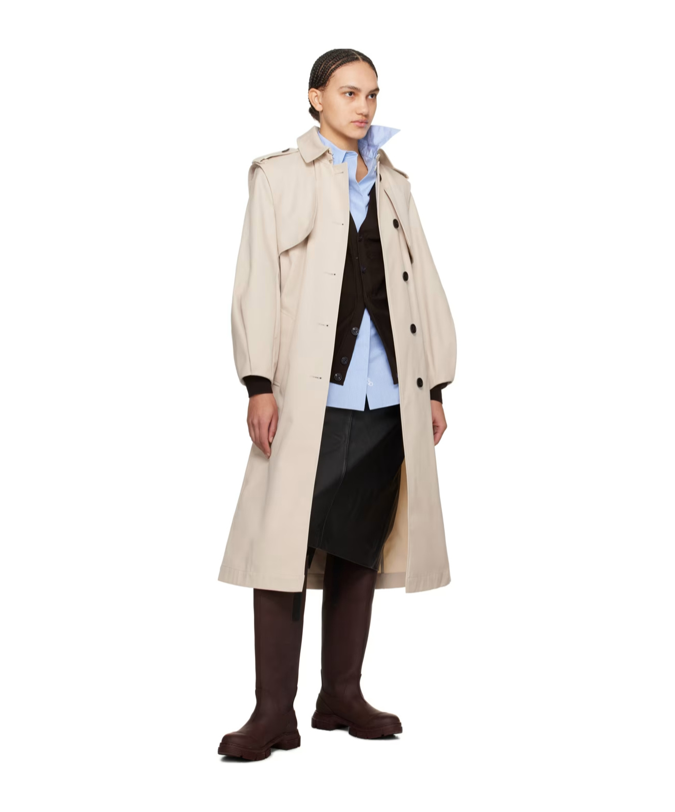 Mackage Beige Alia Trench Coat In Nude