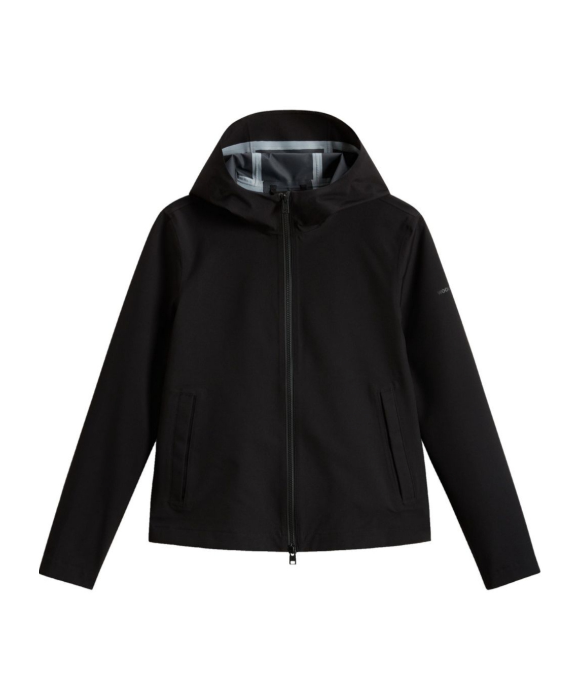 Woolrich Hooded Jacket With Side Slit Pockets In Black